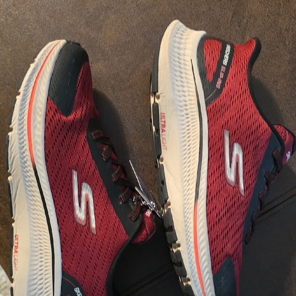Skechers Red and Black Athletic Shoes - Picture 3 of 8